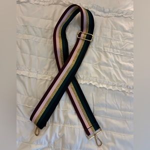 Metallic 4 Color Stripe Crossbody Guitar Purse Strap